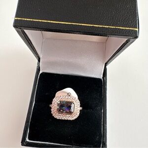 Bomb Party Imagine This Ring RBP6687 Rainbow Topaz Rose Gold Plating